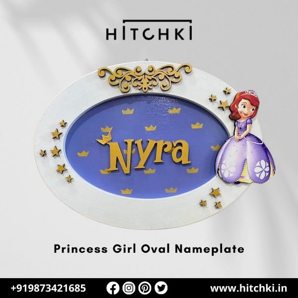 Princess Girl Oval Nameplate