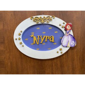 Princess Girls Oval Nameplate Blue 1