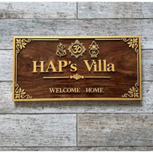 Pure Sheesham Wood Nameplate