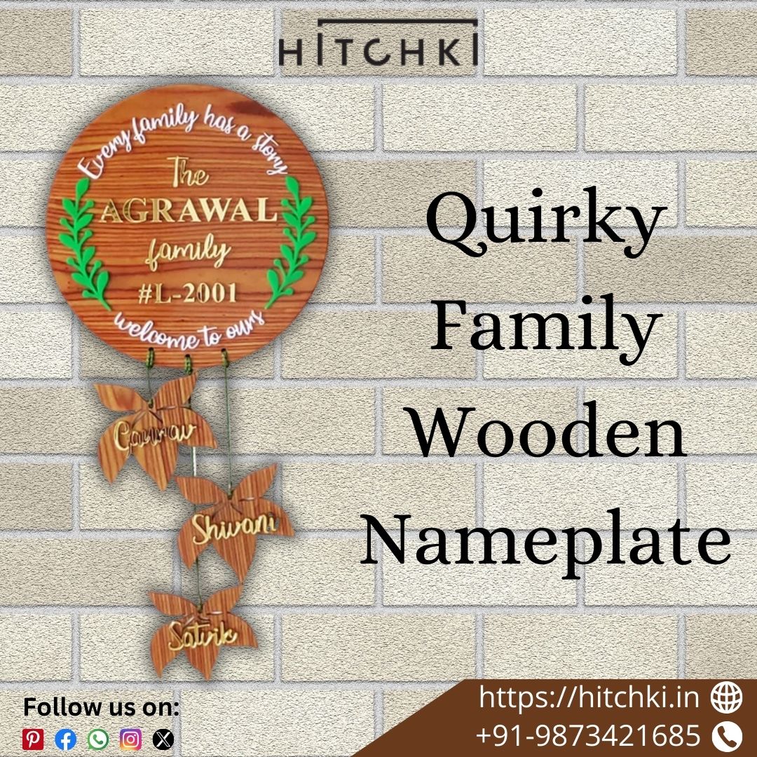 Quirky Family Wooden Nameplate 🏡 The Heart of Your Home