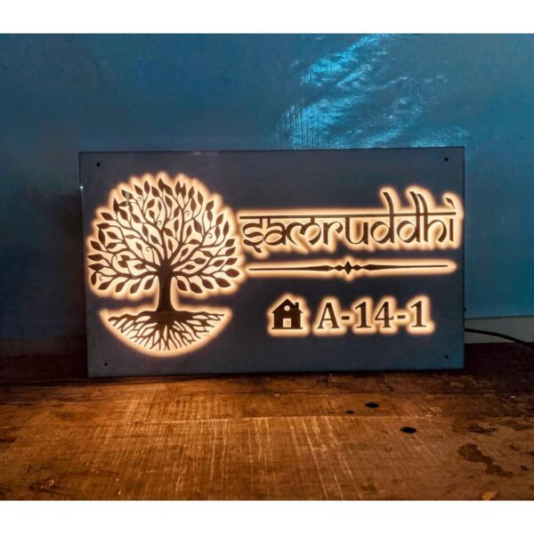 Radiant Elegance Beautiful Embossed Letters Acrylic LED Name Plate4