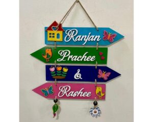 Rainbow Hues Wooden Nameplate 1