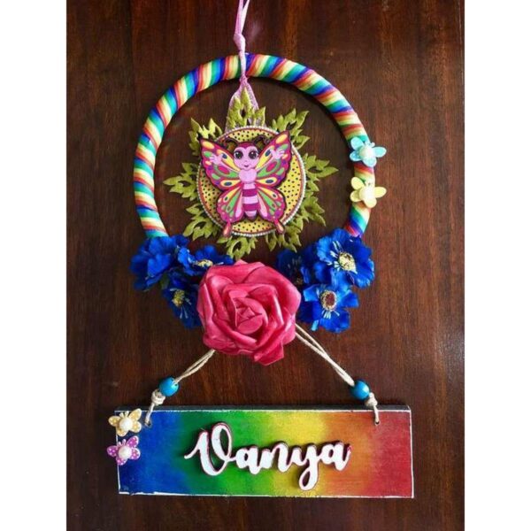 Rainbow Kids Wooden Name Plate 1