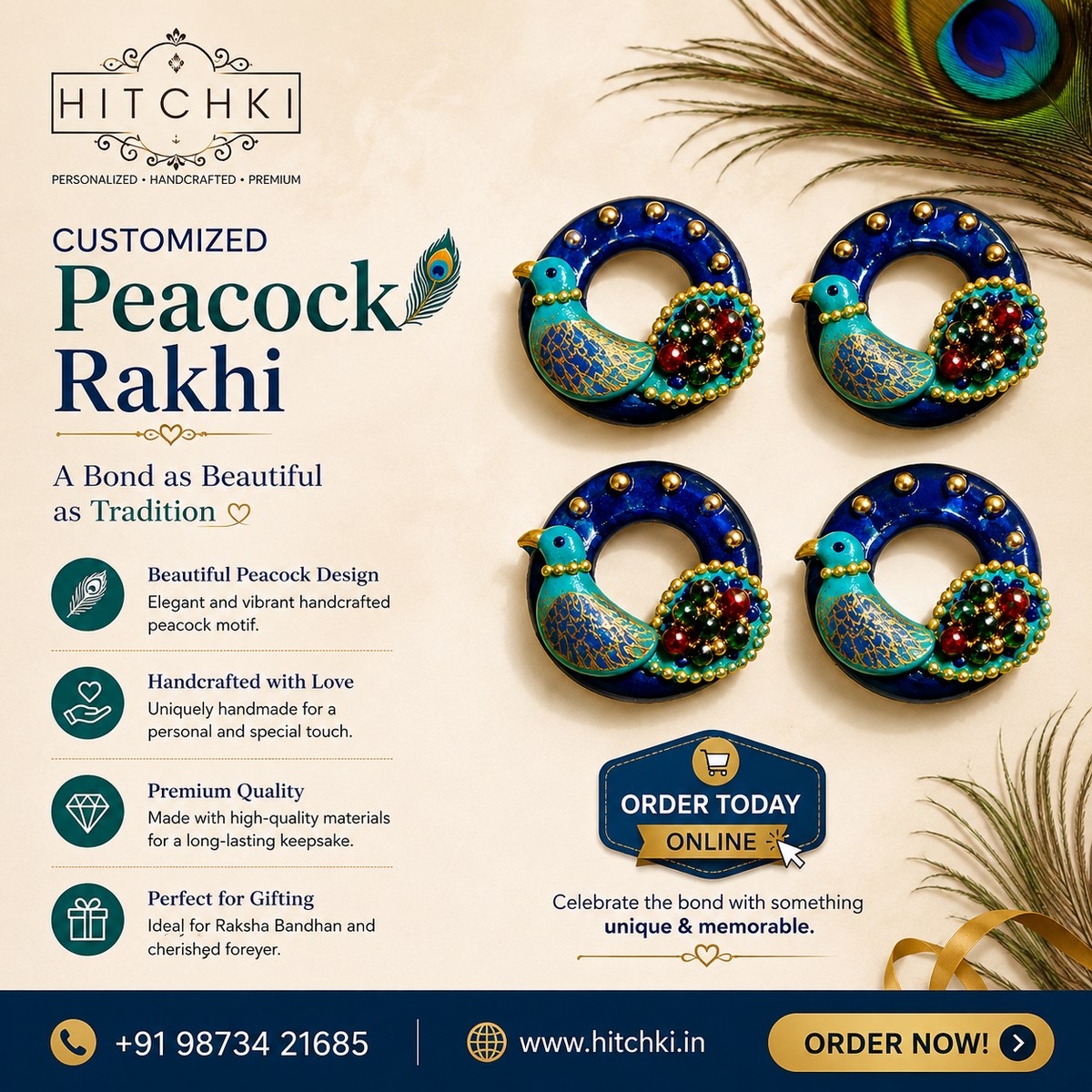 Rakhi Peacock Design