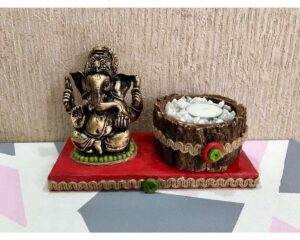 Red base Ganesha Tea Light 1