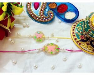 Resin Rakhi Set For Your Brother And Bhabhi