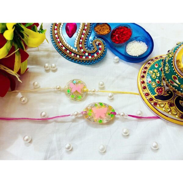 Resin Rakhi Set For Your Brother And Bhabhi