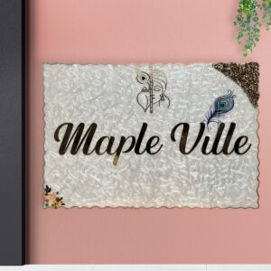 Resin nameplate swirl krishna nameplate