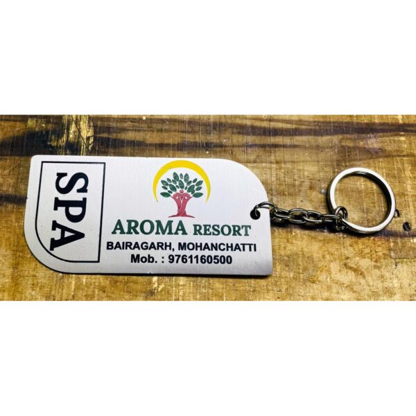 Resort Multicolor Stainless Steel Engraved Keychain2