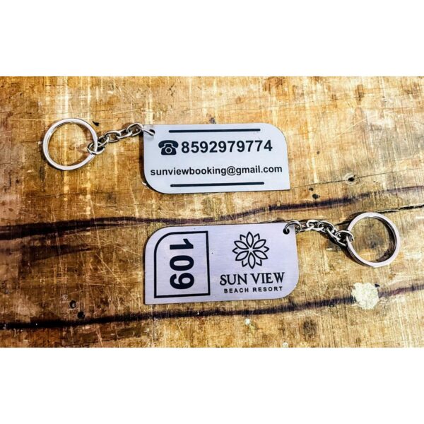 Resort Stainless Steel Keychains Both Side Print