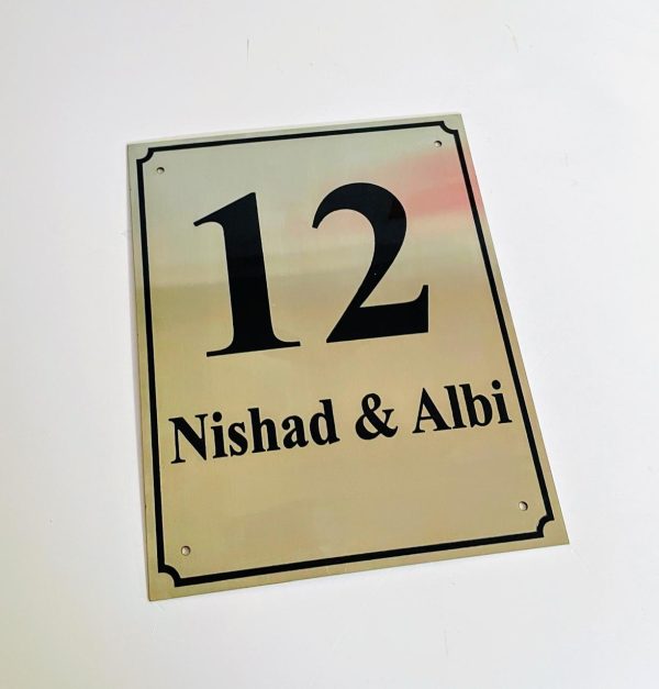 Room Number Metal Engraved Home Name Plate 2