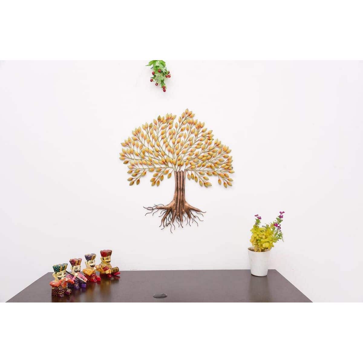 Golden and Brown Shade Root Tree for Wall Decor  