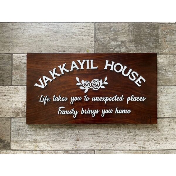 Rustic Elegance Sheesham Wood Name Plate with Unique Design