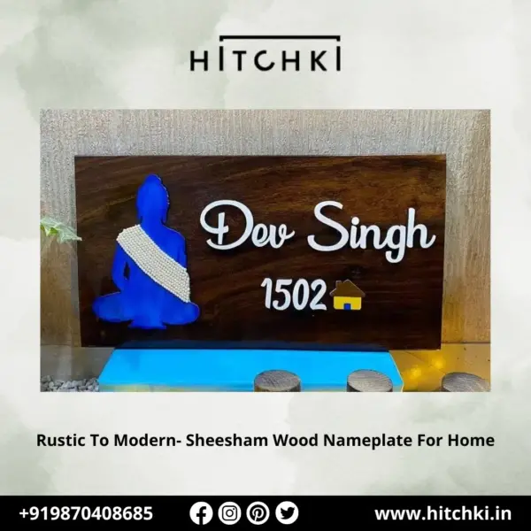 Rustic To Modern – Beautiful Sheesham Wood Nameplate For Home