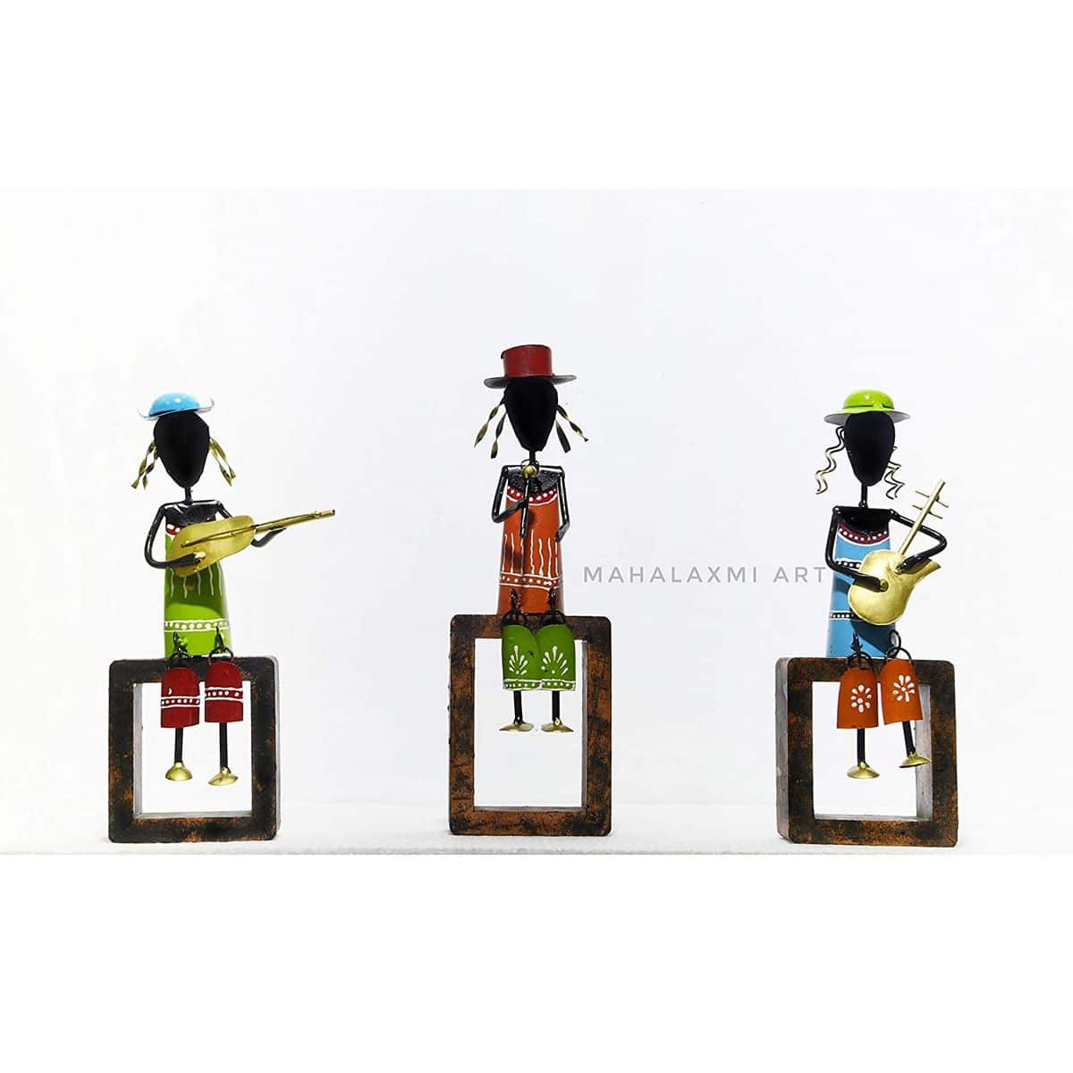 Set of 3 Musician Men Statue for Table Top  