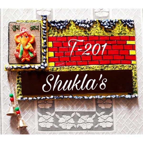 Sacred Blessings Beautiful Lord Ganesha Themed Nameplate