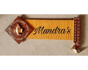 Sacred Harmony Divine Ganesha Themed Nameplate for Blessings and Elegance