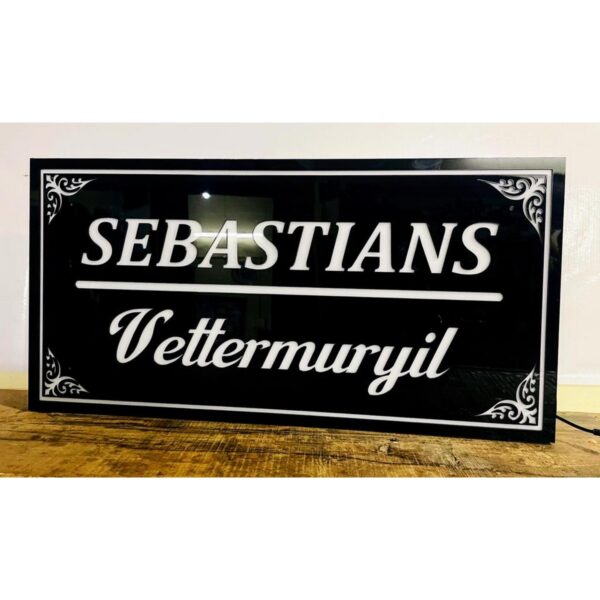 Sebastians Acrylic LED Name Plate (Customizable)1