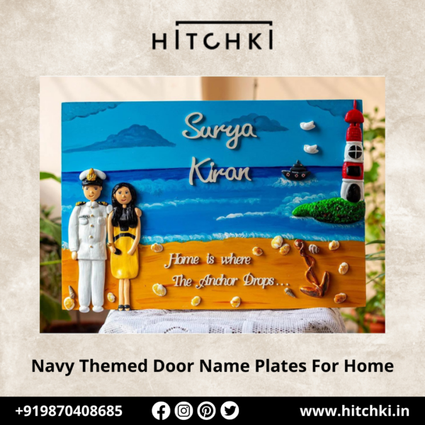 Set Sail with Beautiful Navy Themed Door Name Plates for Your Home