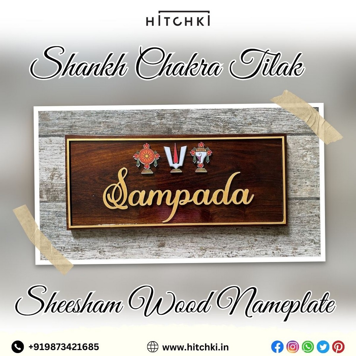 Shankh Chakra Tilak Nameplate