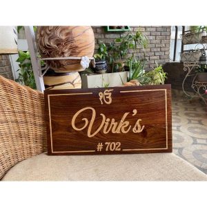 Sheesham Wood Engraved Nameplate