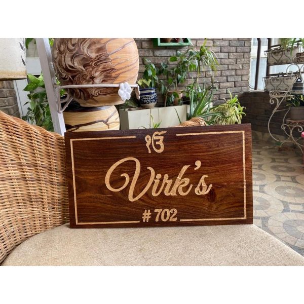 Sheesham Wood Engraved Nameplate