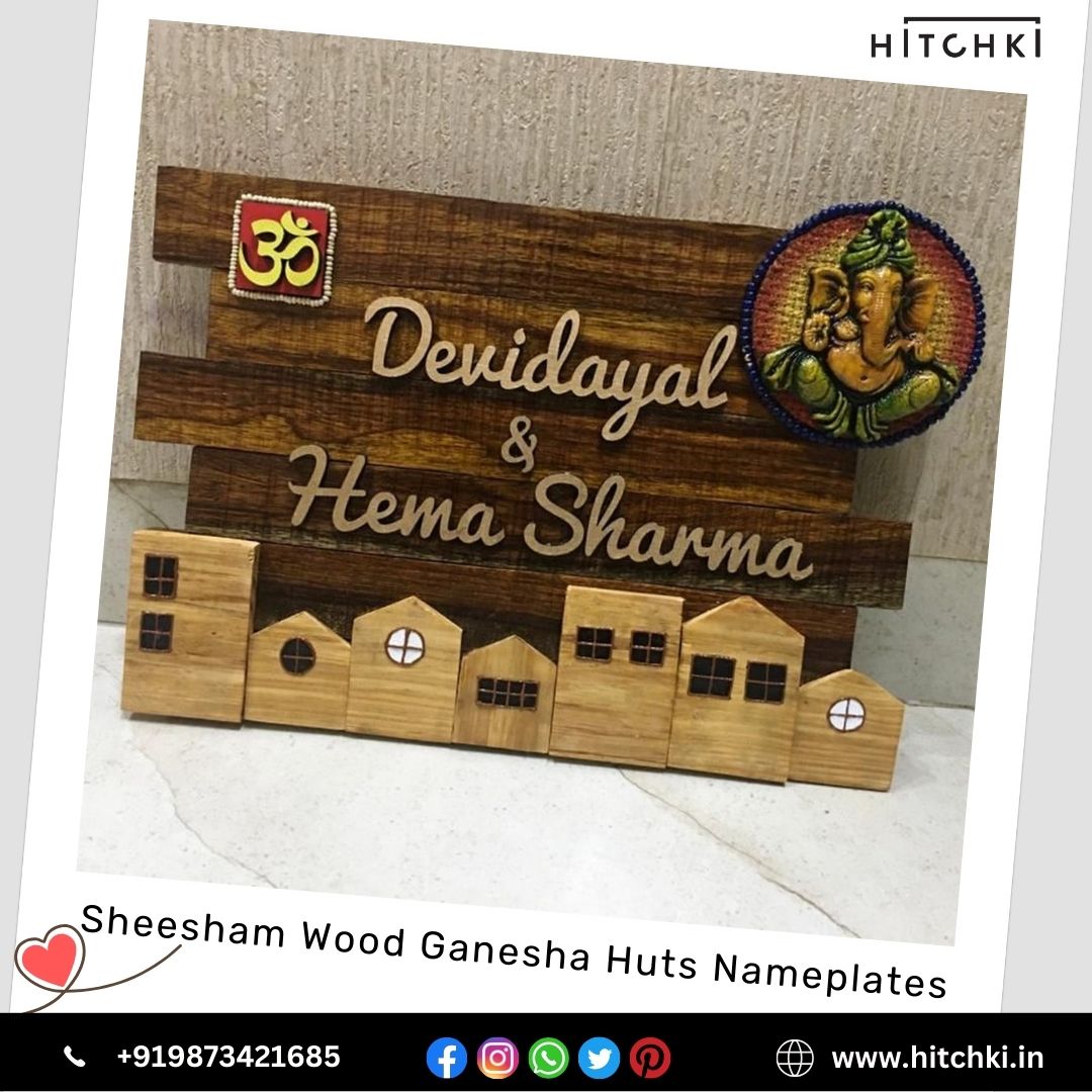 Sheesham Wood Huts Nameplates