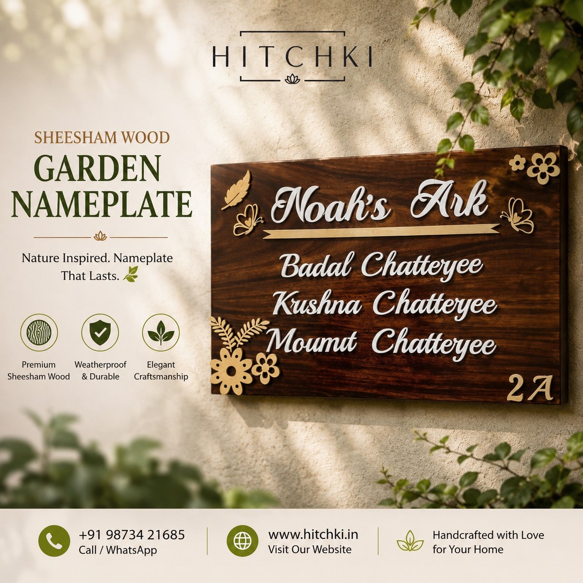 Sheesham Wood Nameplate
