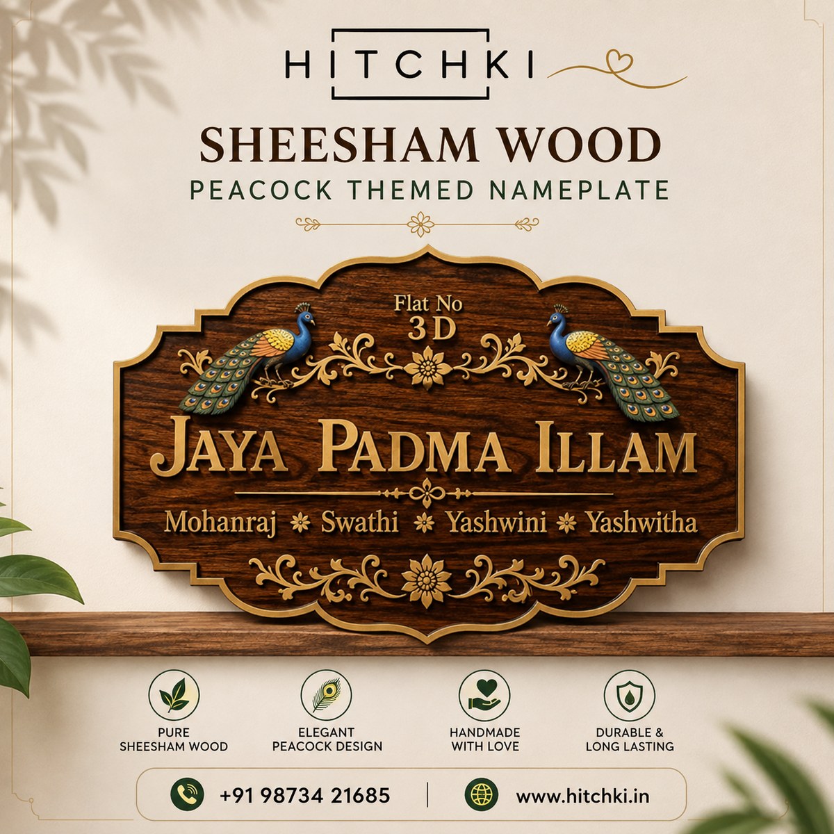 Sheesham Wood Nameplate