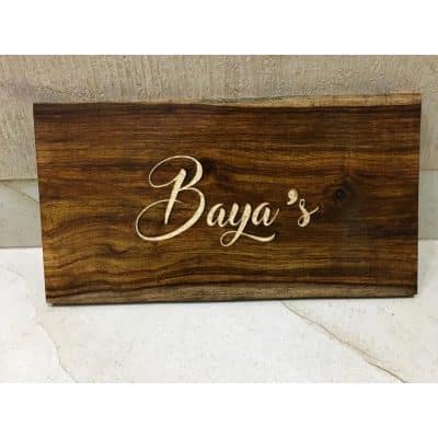 Sheesham Wood Wooden Nameplate 400x400