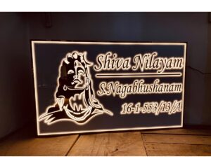 Shiv Ji Design Acrylic LED Name Plate