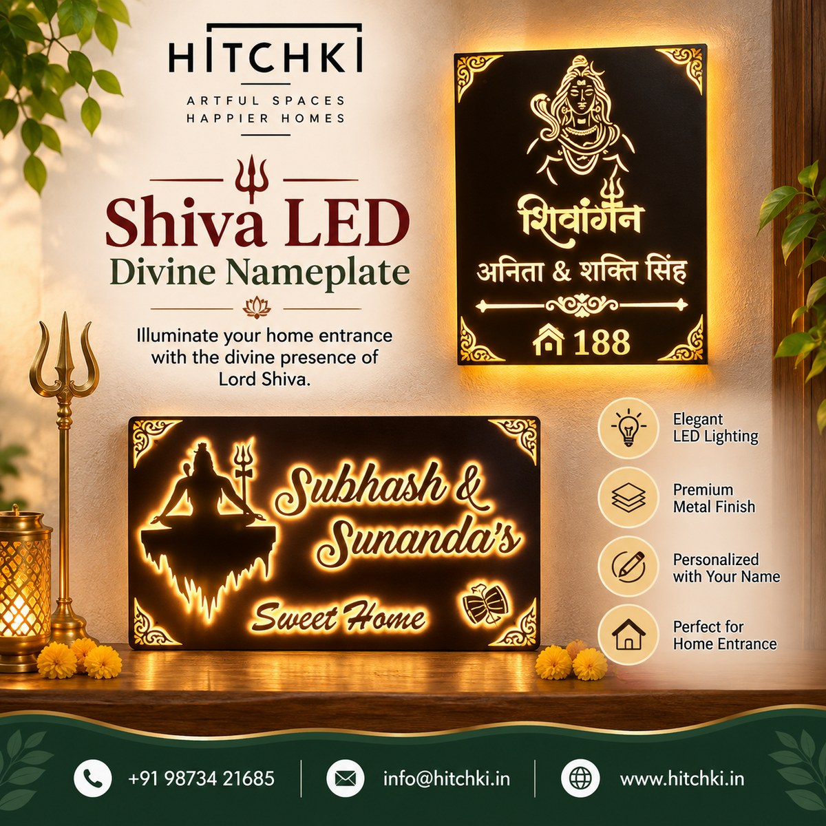 Shiva LED Divine Nameplate