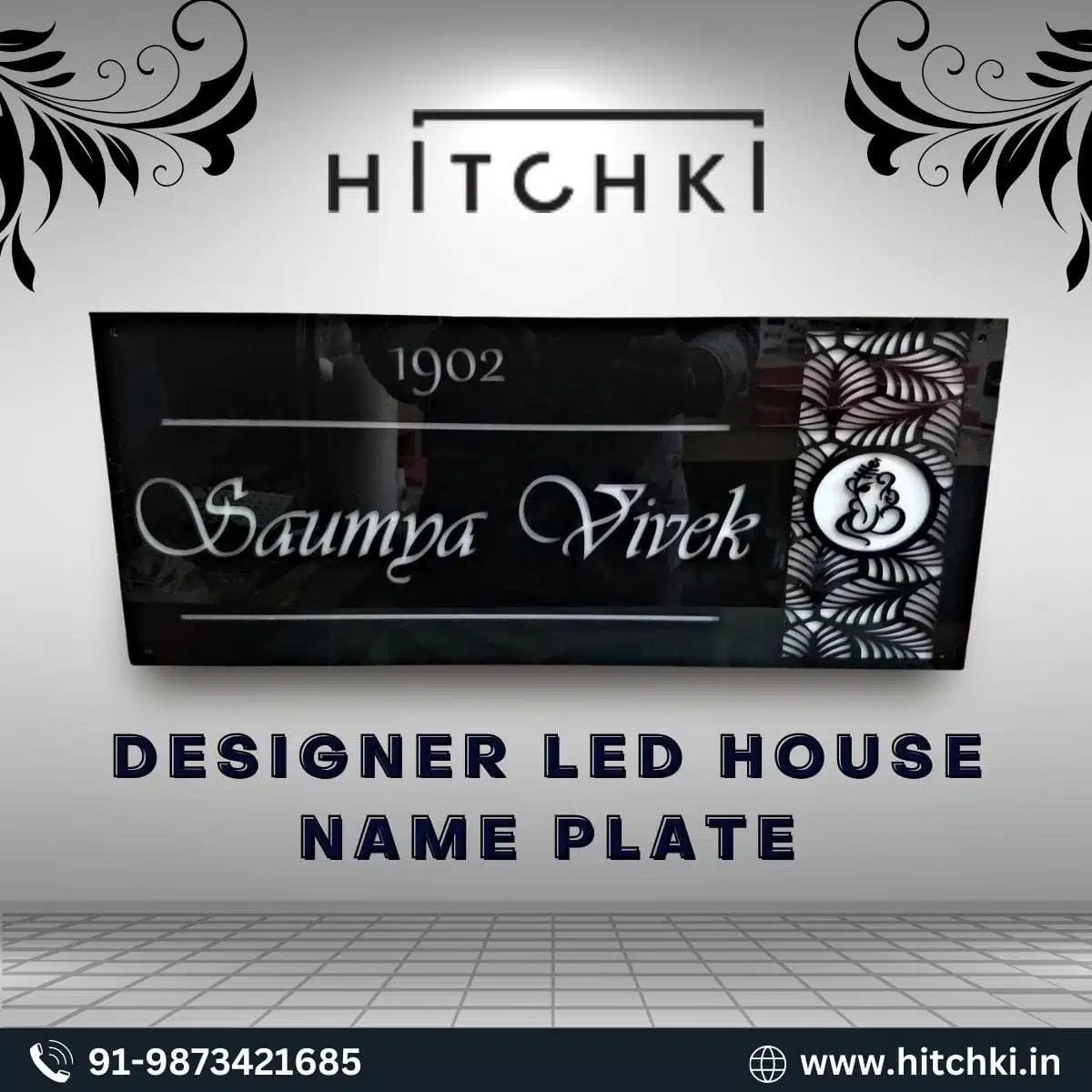 Shop For Designer LED House Name Plate From Hitchki