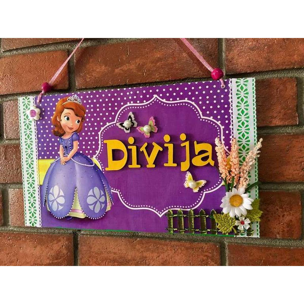 Happy Hues Wooden Name Plate  
