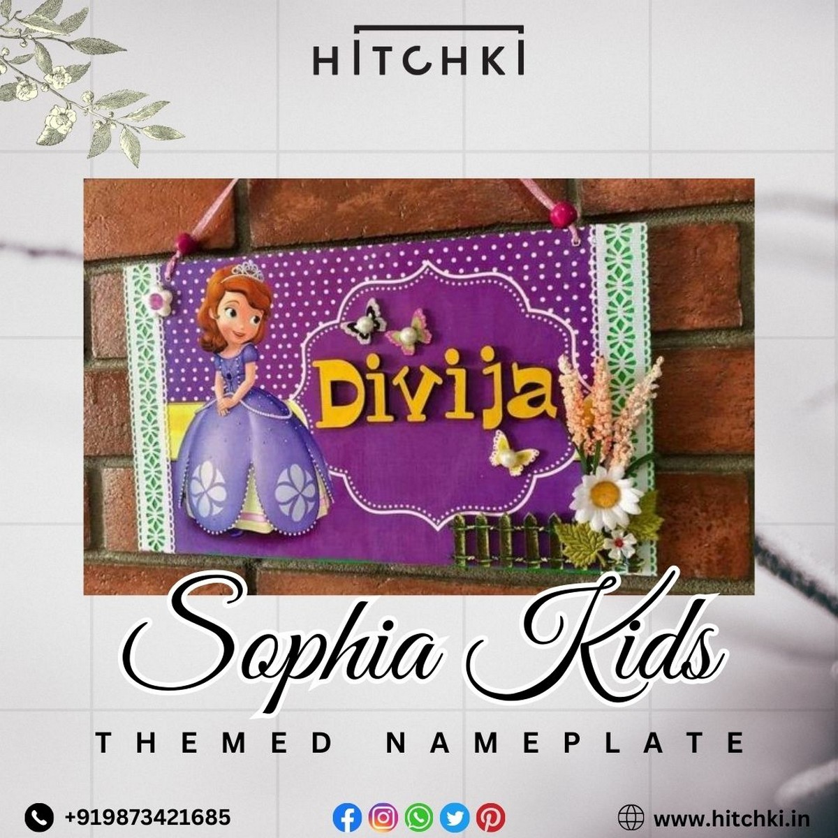 Sophia Kids Name Plate