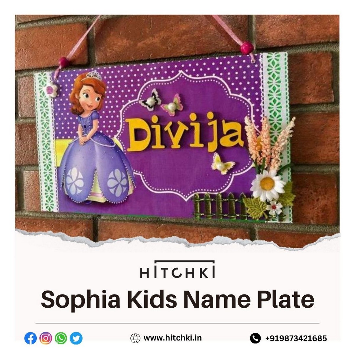 Sophia Kids Name Plate