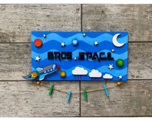 Space theme kids nameplate