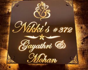 Stainless Steel 304 Grade Waterproof LED Home Name Plate