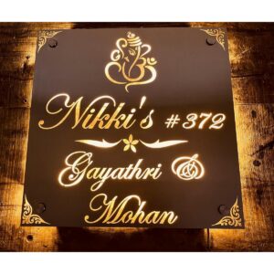 Stainless Steel 304 Grade Waterproof LED Home Name Plate