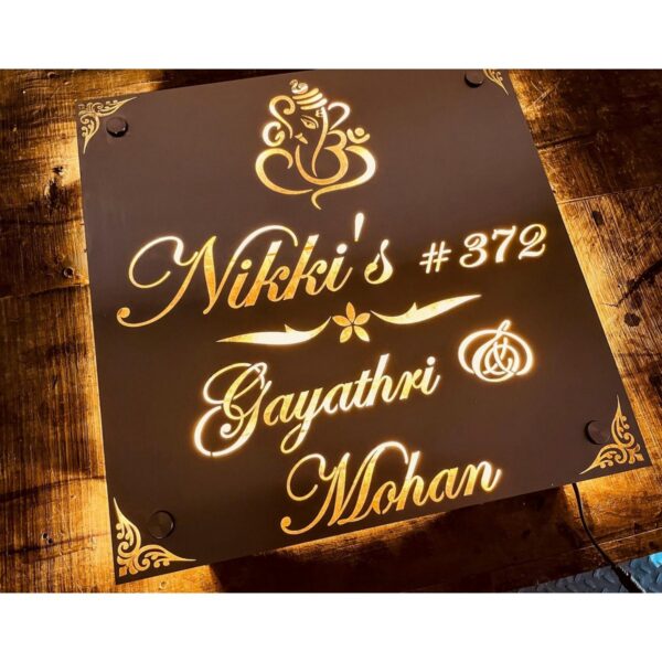 Stainless Steel 304 Grade Waterproof LED Home Name Plate4