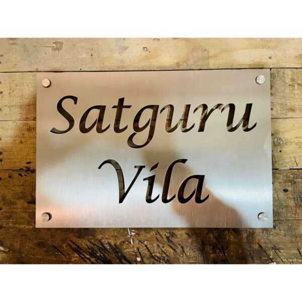 Stainless Steel 304 Laser cut Name Plate - 2 mm thickness