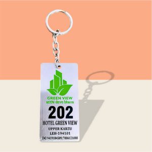 Stainless Steel Engraved Keychain Multicolor
