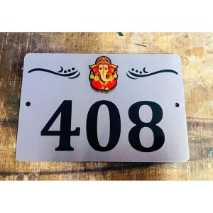 Stainless Steel Engraved Room Number Plate