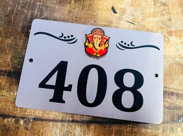 Stainless Steel Engraved Room Number Plate 2