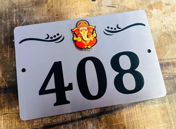 Stainless Steel Engraved Room Number Plate 3