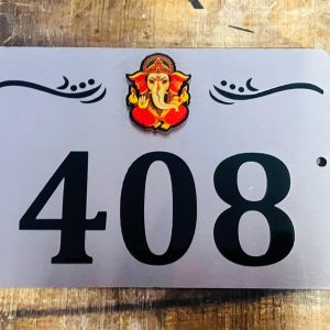 Stainless Steel Engraved Room Number Plate