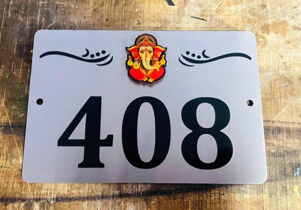 Stainless Steel Engraved Room Number Plate