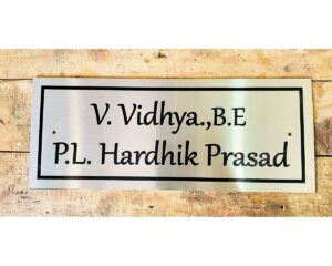 Stainless Steel Home Engraved Name Plate