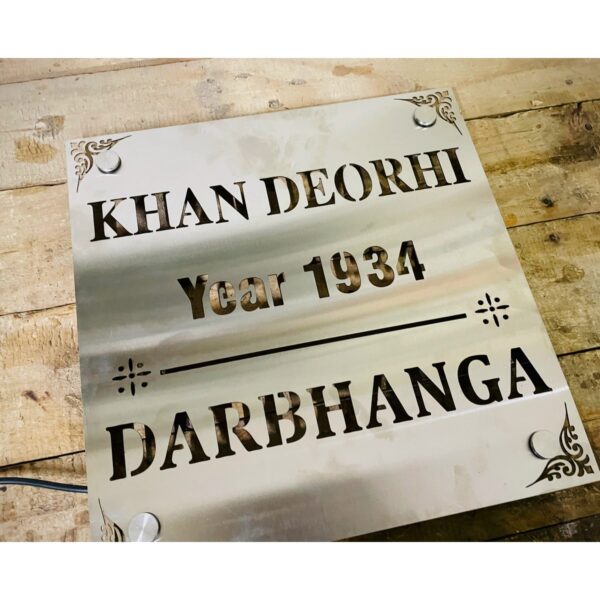 Stainless Steel LED House Name Plate - SS 304 3