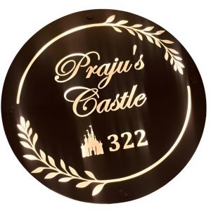 Stainless Steel LED Laser Cut Home LED Name Plate 2